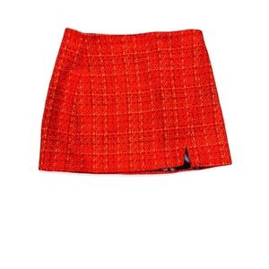 Medium Zara orange tweed skirt